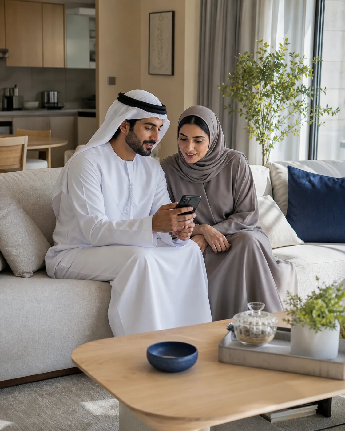 A homeowner using Rafeeg to arrange a service
