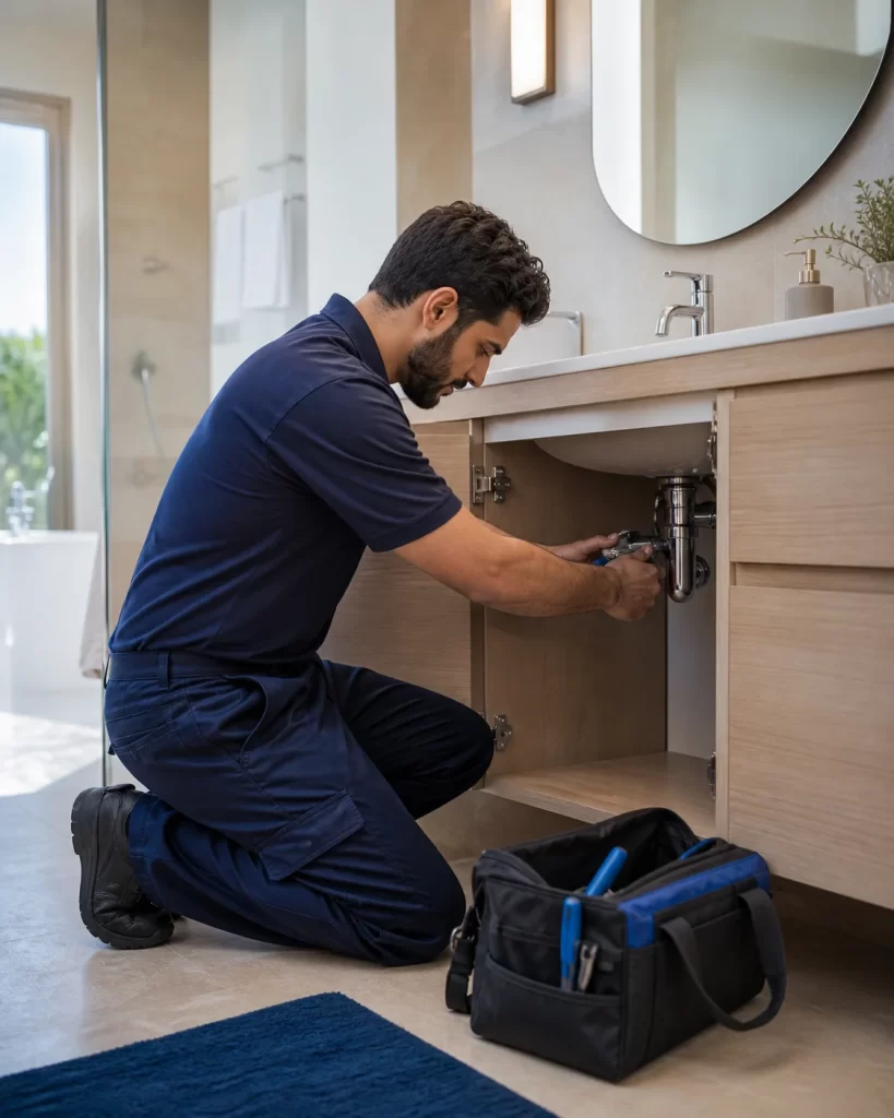 Trusted home-service provider completing a maintenance job
